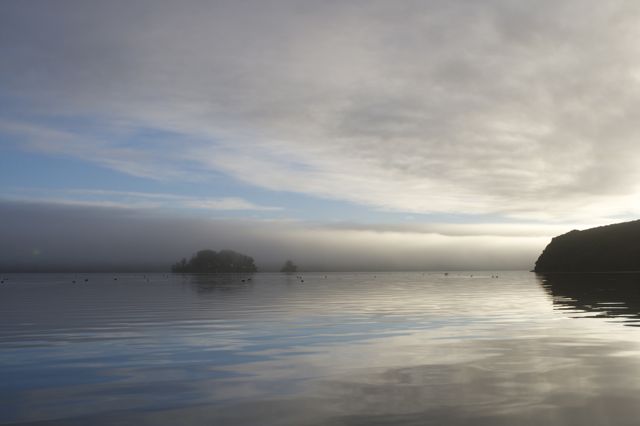 Morning Bay under Fog