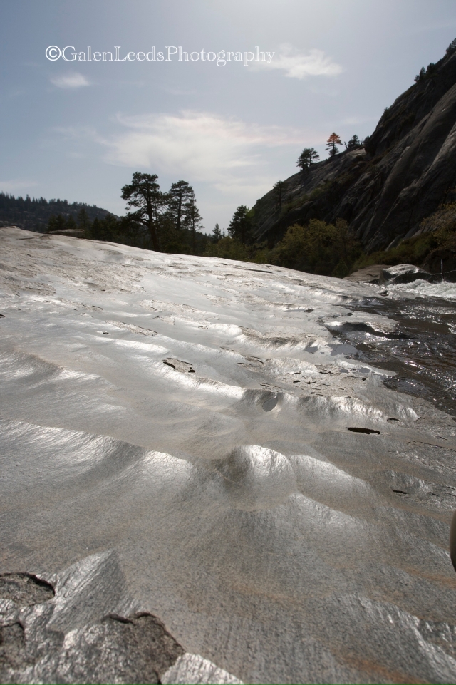 Glacial polish on the granite slopes of the Stanislaus National Forest